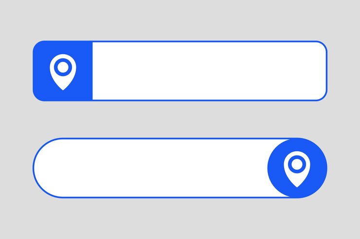 Vecteur gratuit barre de recherche de recherche d'emplacement