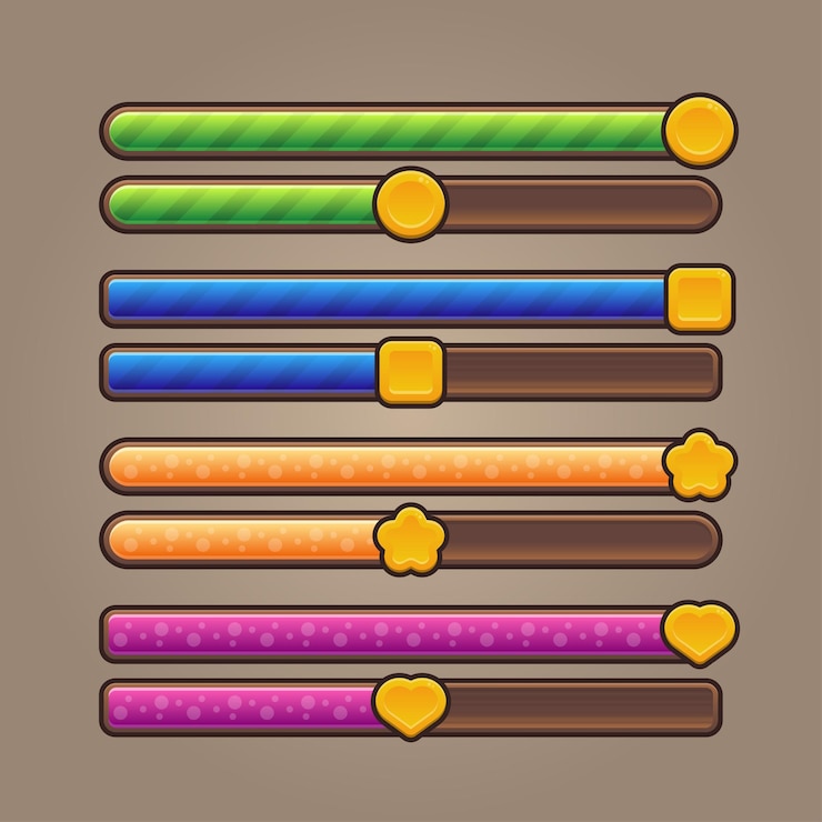 Vecteur gratuit barres coulissantes de jeu