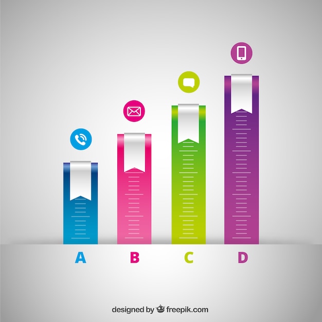 Vecteur gratuit bars statistiques tableau