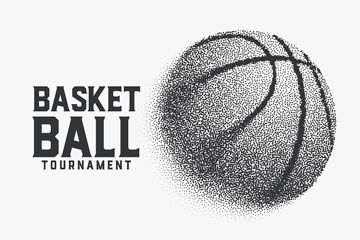 Vecteur gratuit basket-ball fait avec fond créatif de petits points