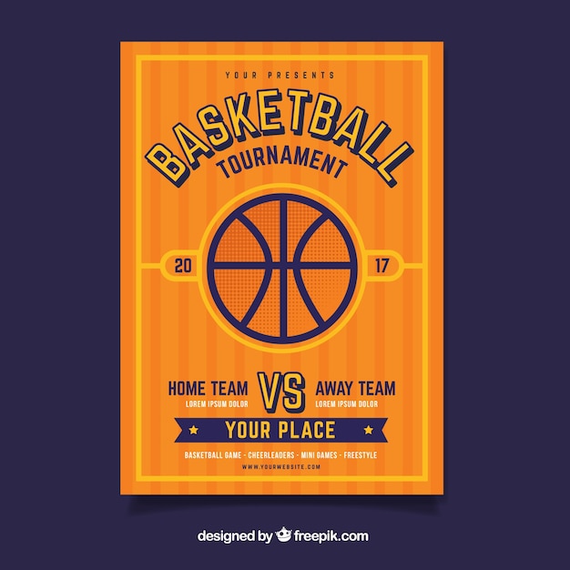 Vecteur gratuit basket-ball tournoi brochure
