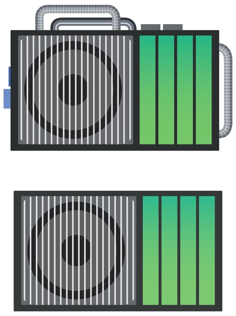 Batterie pleine énergie sur fond blanc