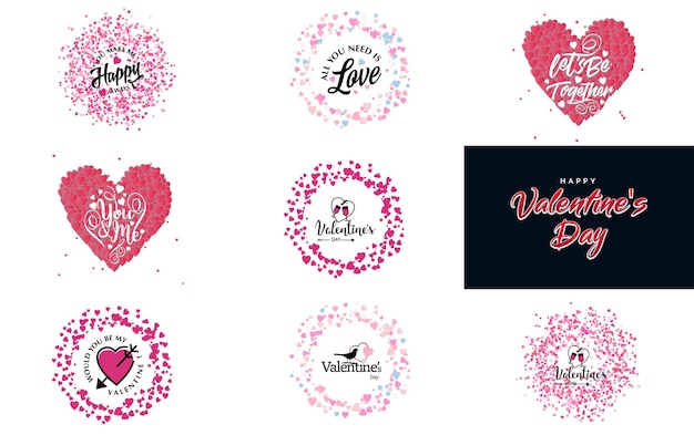 Vecteur gratuit be my valentine valentine's holiday lettering pour carte de voeux