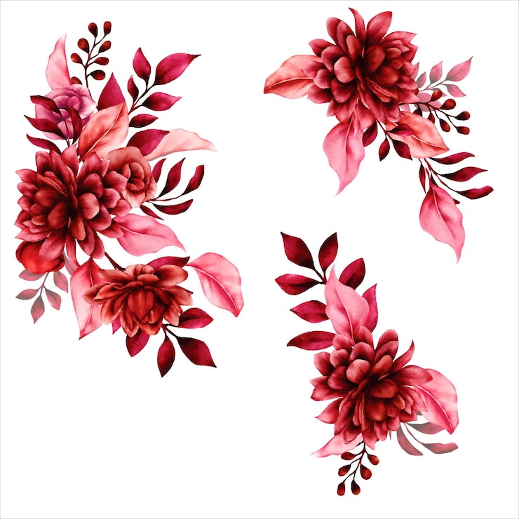 Vecteur gratuit beau bouquet de fleurs et de feuilles marron