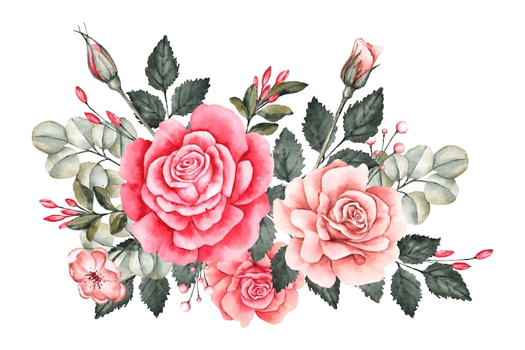Vecteur gratuit beau bouquet floral vintage