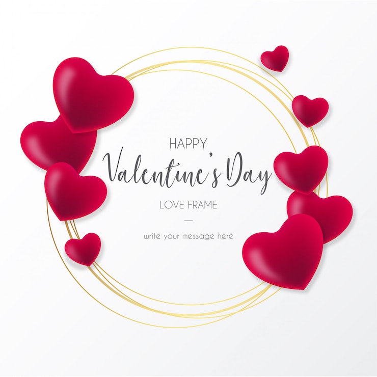 Vecteur gratuit beau cadre avec des coeurs pour la saint valentin