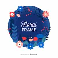 Vecteur gratuit beau cadre floral avec design plat