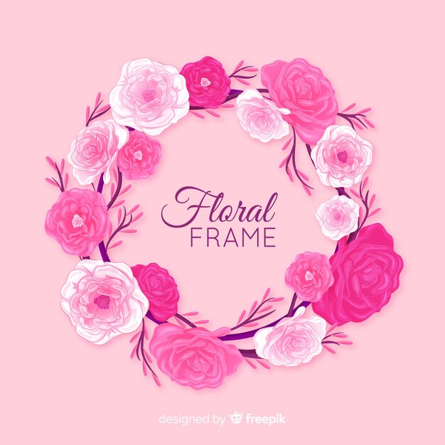 Beau Cadre Floral Avec Un Design Réaliste Vecteur Gratuite