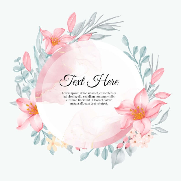 Beau cadre floral avec élégant lys rose