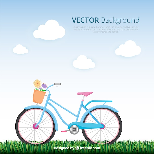 Vecteur gratuit beau cadre avec vélo classique