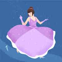 Vecteur gratuit beau concept de princesse cendrillon