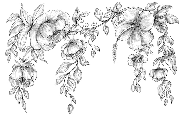 Beau croquis floral de mariage