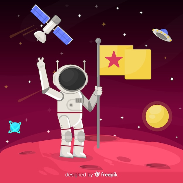 Vecteur gratuit beau design d'astronaute