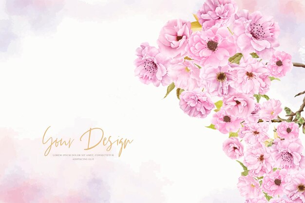 beau design de fond aquarelle fleur de cerisier