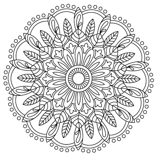 Vecteur gratuit beau design oriental mandala floral, élément décoratif vintage.