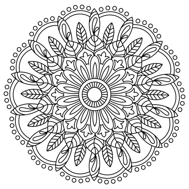 Beau design oriental Mandala floral, élément décoratif vintage.