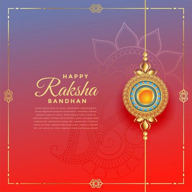 Beau festival de rakshabandhan avec décoration de rakhi, modèle de texte