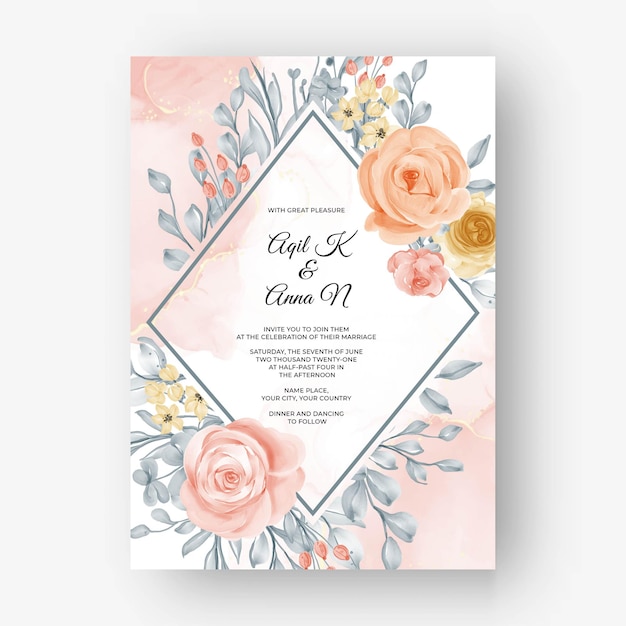 Beau fond de cadre rose pour invitation de mariage avec une couleur pastel douce