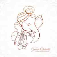 Vecteur gratuit beau fond de carte festival ganesh chaturthi