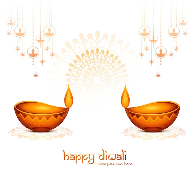 Beau Fond De Célébration De Carte De Voeux Joyeux Diwali Festif