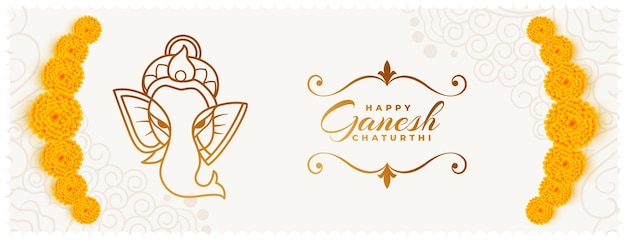 Vecteur gratuit beau fond de célébration du festival ganpati avec un design floral