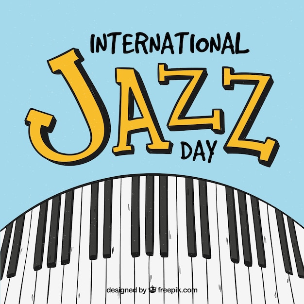 Vecteur gratuit beau fond dessiné à la main pour la journée internationale du jazz