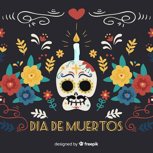 Vecteur gratuit beau fond de dia de muertos