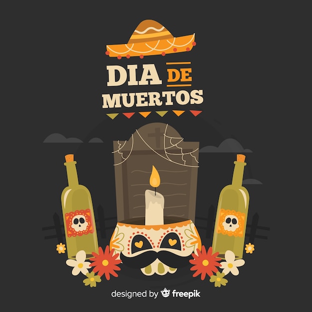 Vecteur gratuit beau fond de dia de muertos