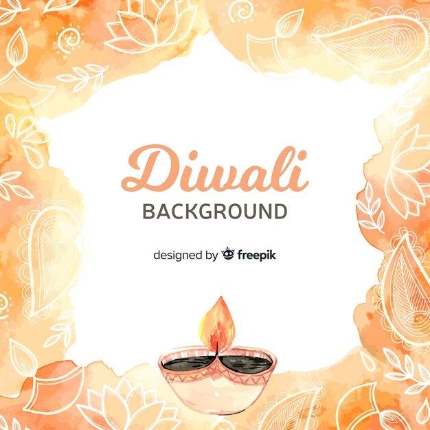 Beau fond de diwali aquarelle