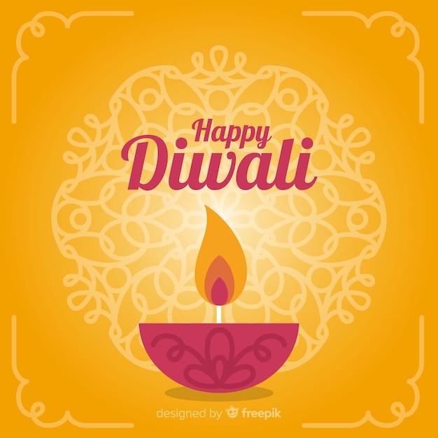 Beau Fond De Diwali Avec Un Design Plat