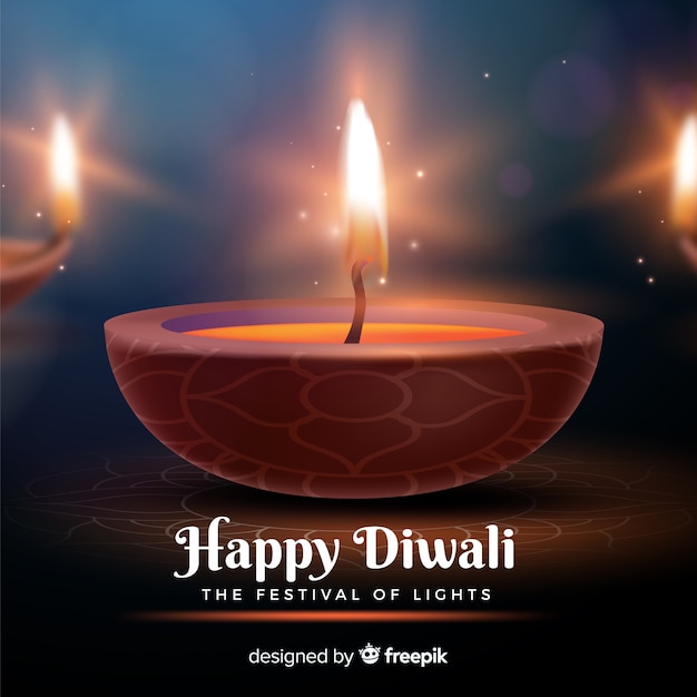 Beau Fond De Diwali Avec Un Design Réaliste