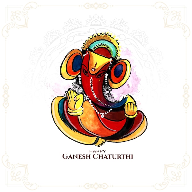 Vecteur gratuit beau fond élégant du festival happy ganesh chaturthi