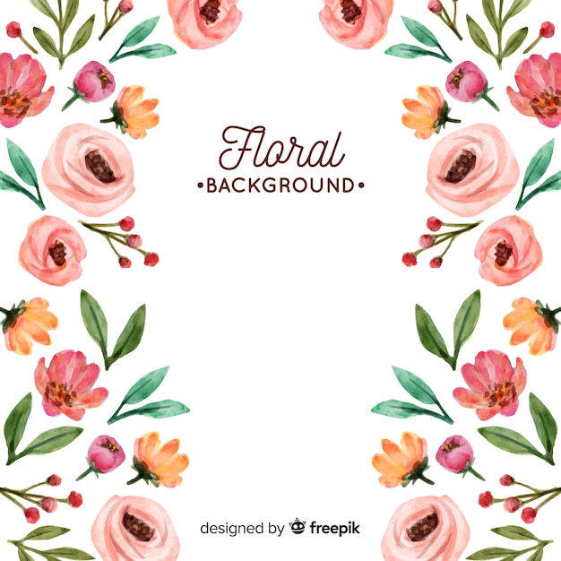 Beau Fond Floral Aquarelle