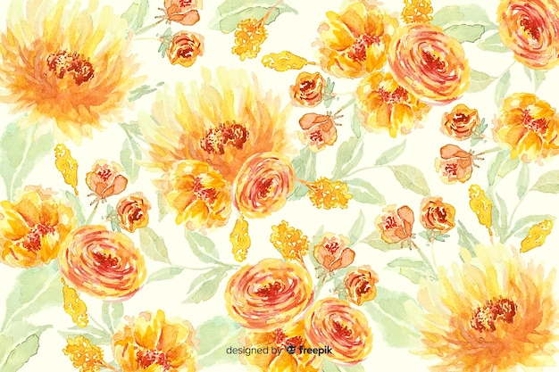 Beau Fond Floral Aquarelle