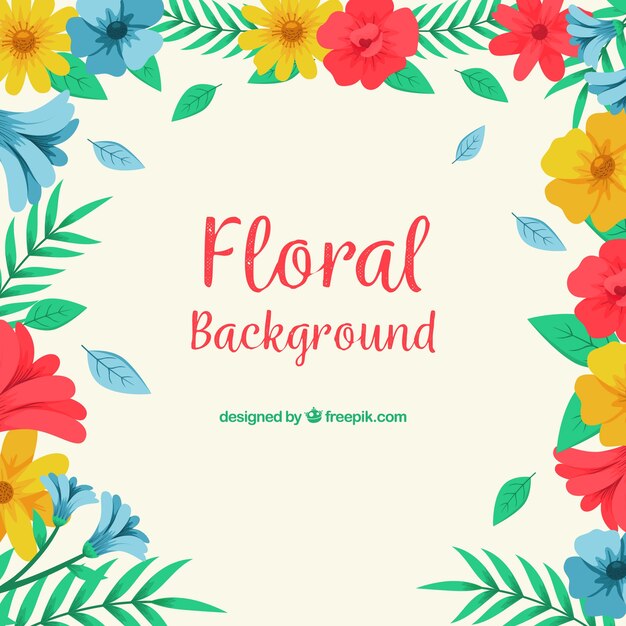 Beau fond floral avec un design plat