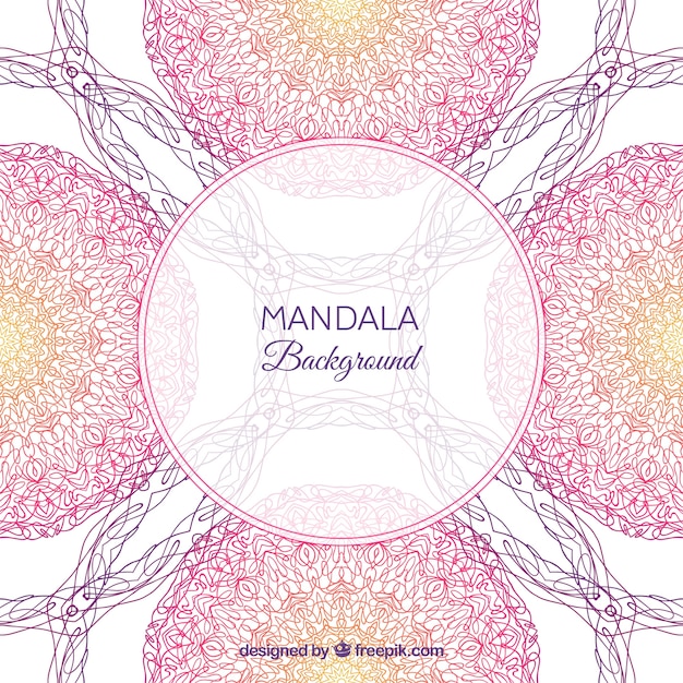 Vecteur gratuit beau fond de mandala avec un style coloré