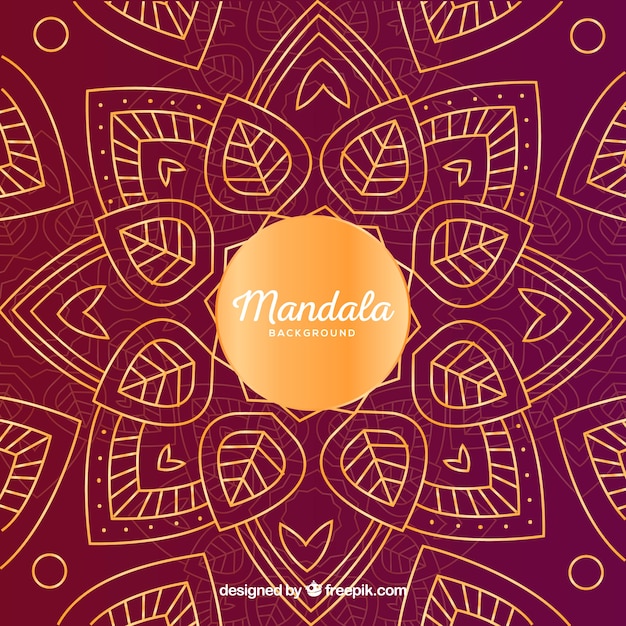 Beau Fond De Mandala Avec Style Doré