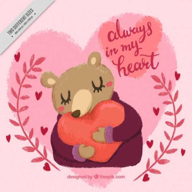 Beau Fond D'ours Embrassant Un Coeur