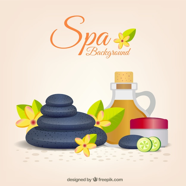 Vecteur gratuit beau fond plat pour le spa