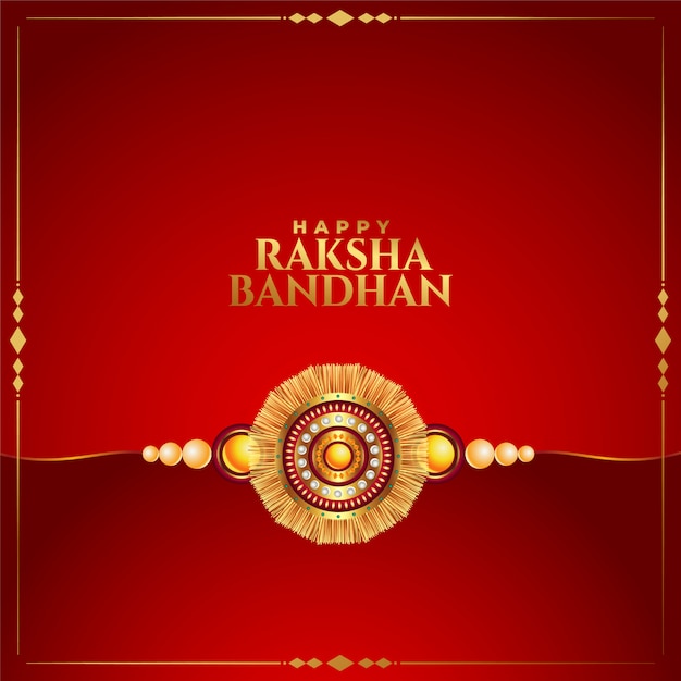 Beau Fond Rouge Raksha Bandhan Avec Rakhi