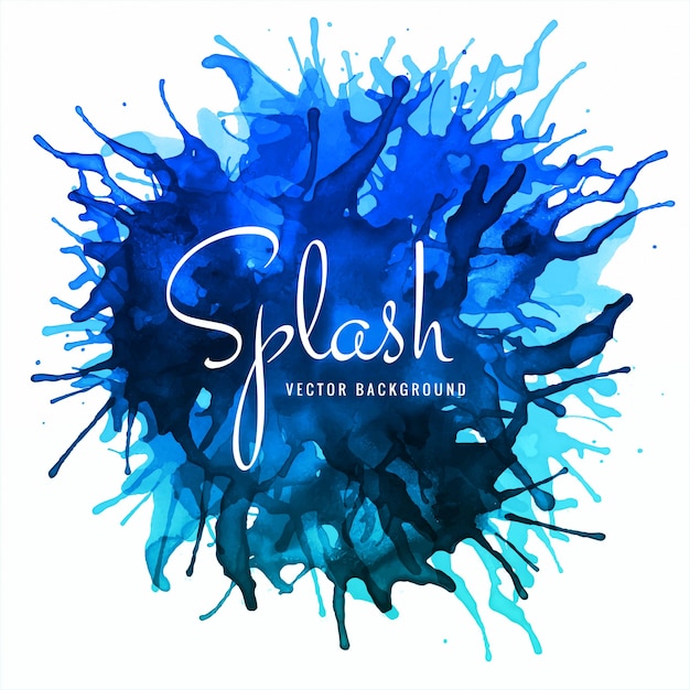 Beau Fond De Splash Aquarelle Doux Coloré Bleu