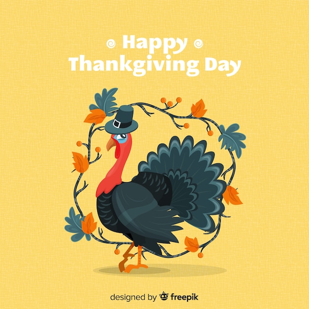 Vecteur gratuit beau fond de thanksgiving avec un design plat