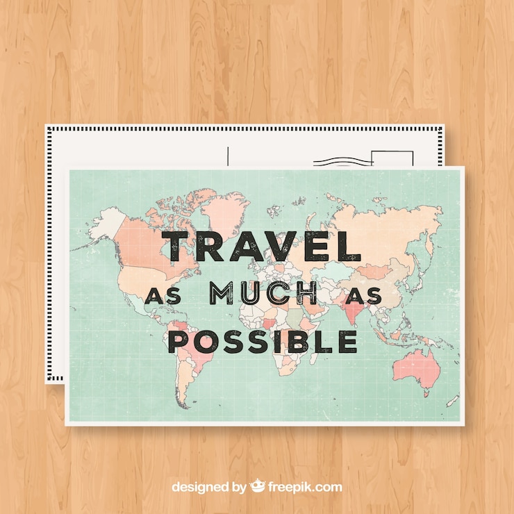 Vecteur gratuit beau modèle de carte postale de voyage