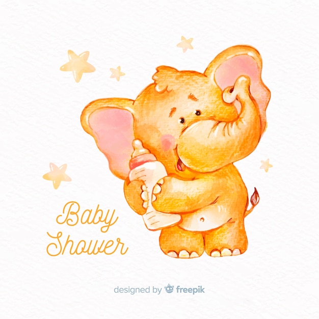 Beau modèle de douche de bébé aquarelle