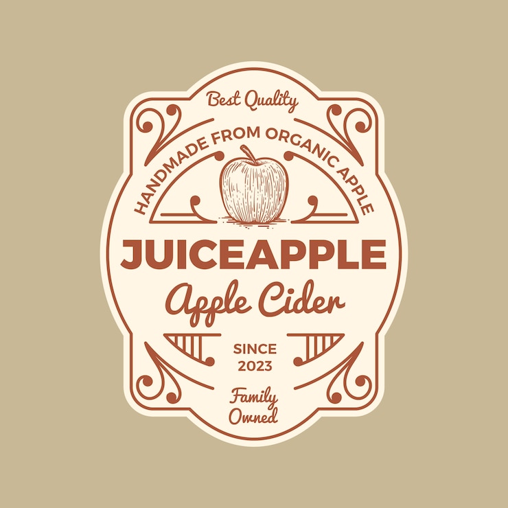 Vecteur gratuit beau modèle d'étiquette de cidre