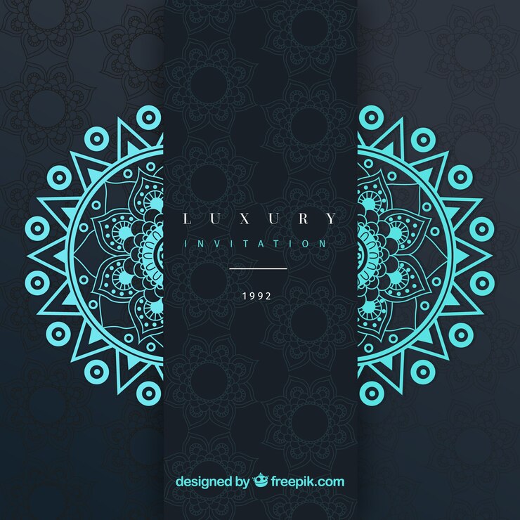 Vecteur gratuit beau modèle d&#39;invitation de mariage avec mandala coloré
