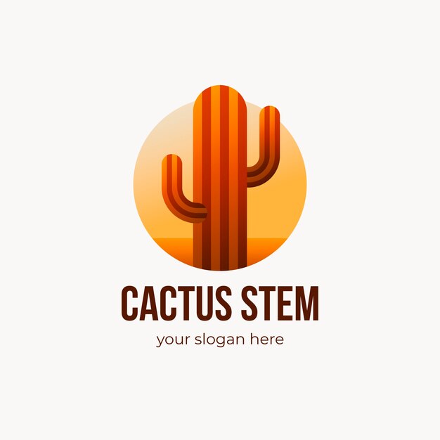 Beau modèle de logo de cactus