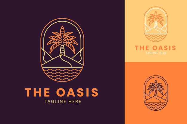 Vecteur gratuit beau modèle de logo oasis