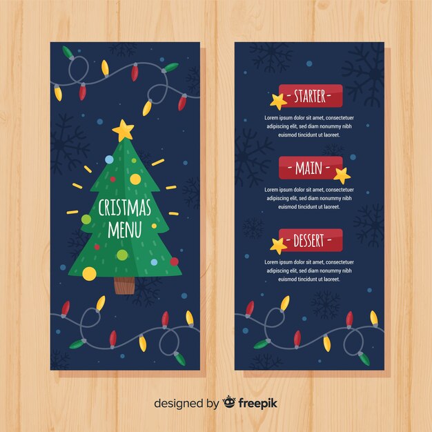 Beau modèle de menu de Noël
