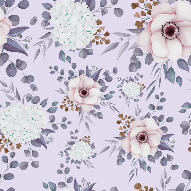 Vecteur gratuit beau modèle sans couture bohème floral